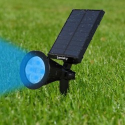 Pack de 2 Spots solaires extérieur étanches - LUMISKY - 4 LEDs colorées RGB -...