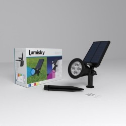Pack de 2 Spots solaires extérieur étanches - LUMISKY - 4 LEDs colorées RGB -...