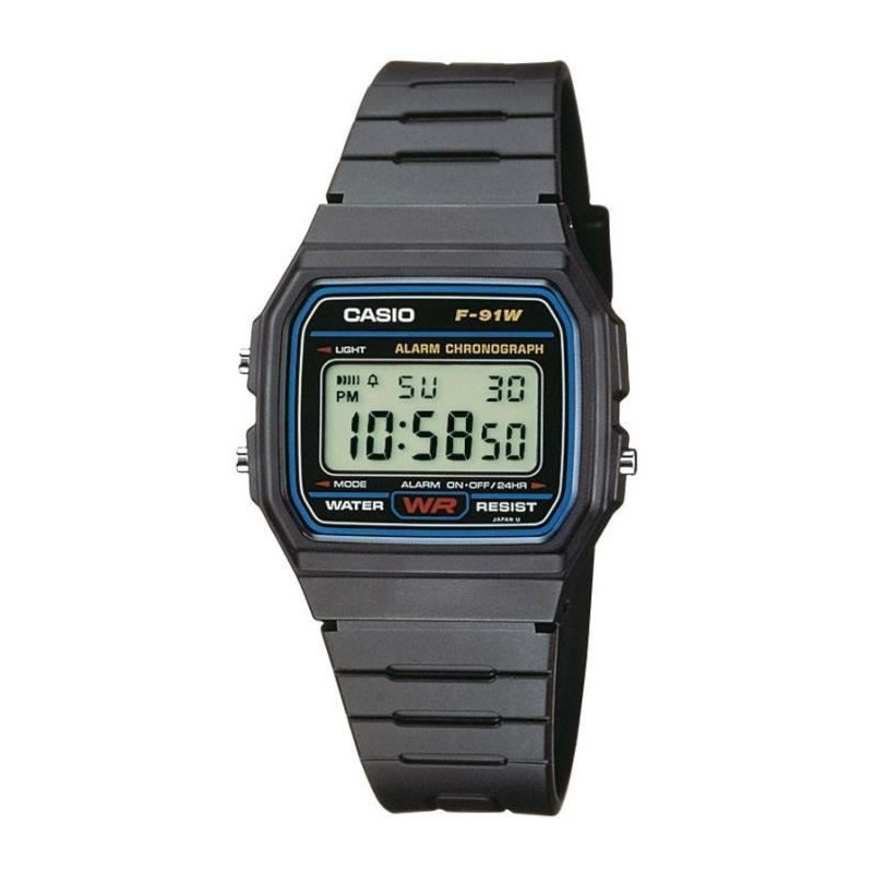 Montre - Casio - Vintage - Noir - Digital - Étanchéité WR ISO 22810 - Chronom...