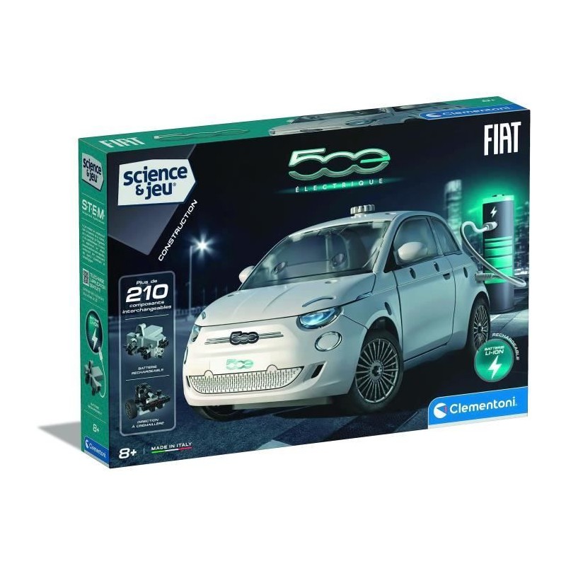 Clementoni - Coffret de construction Fiat 500 électrique -