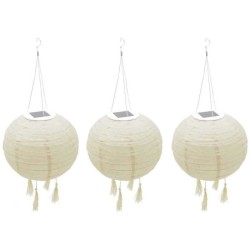 Suspension solaire LED - LUMISKY - HIMALAYA - Ø30cm - Beige, creme et mariage...