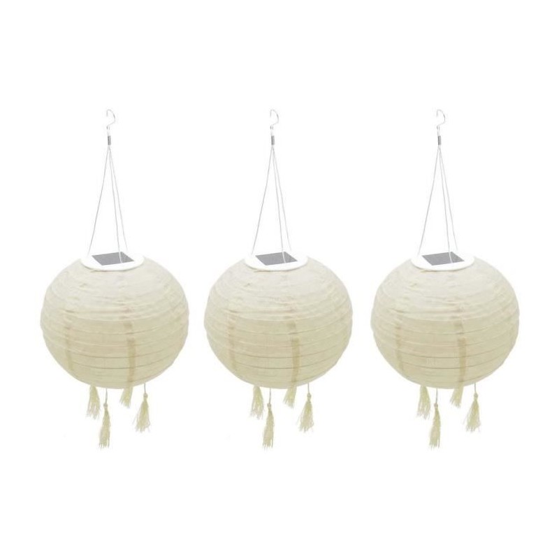 Suspension solaire LED - LUMISKY - HIMALAYA - Ø30cm - Beige, creme et mariage...