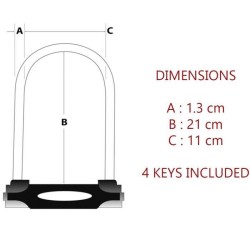MASTER LOCK Antivol Vélo U [A Clé] [Support de Vélo Universel] [Antivol Certi...