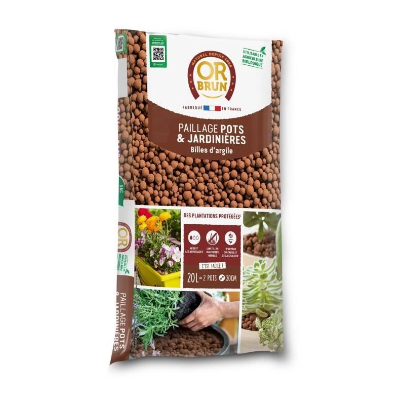 Billes D'Argile - OR BRUN - Favorise Le Drainage - Aere le Sol - Conserve l'H...