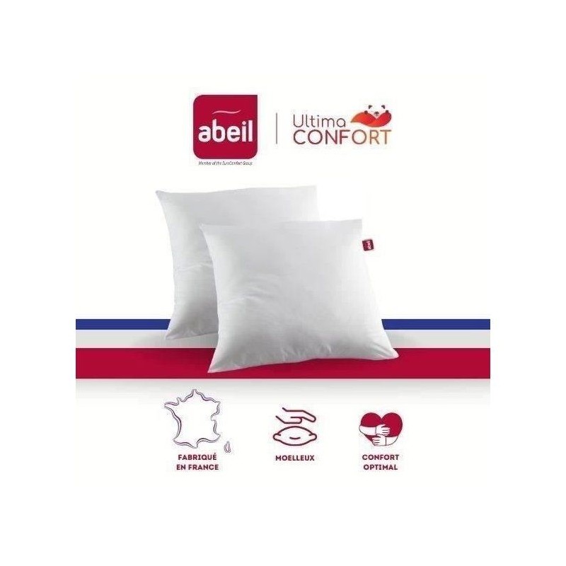 ABEIL Lot de 2 oreillers Ultima Confort - 60 x 60 cm