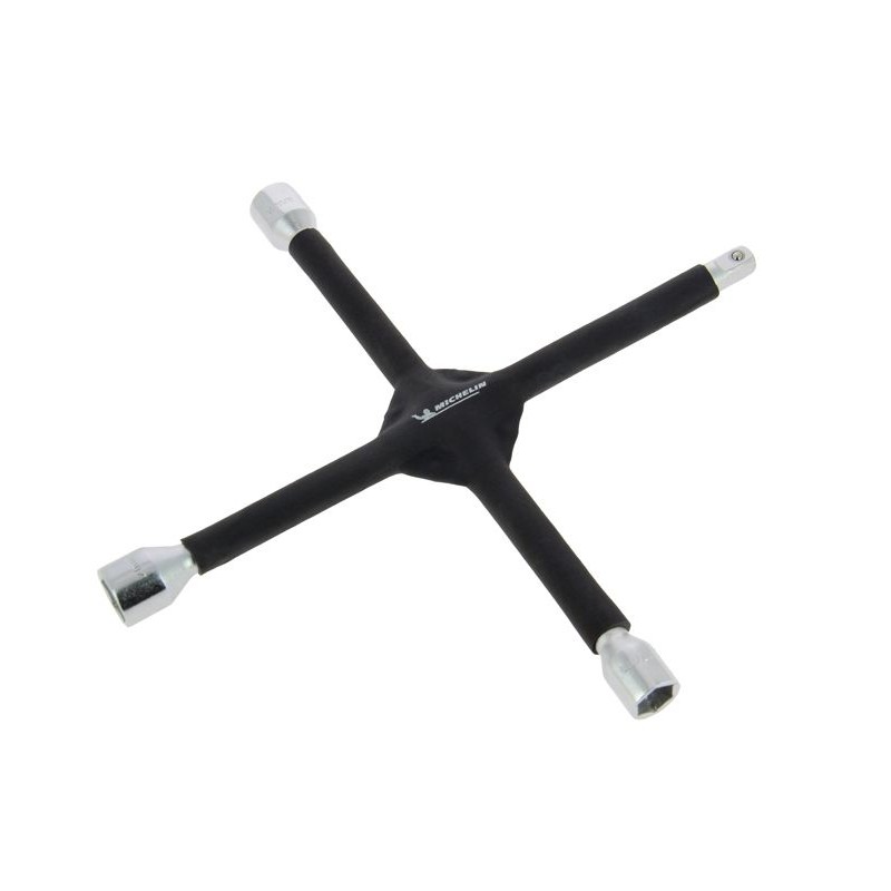 Clé en croix démonte-roue - MICHELIN - 17/19/21mm et carré 1/2 - Renforcée - ...