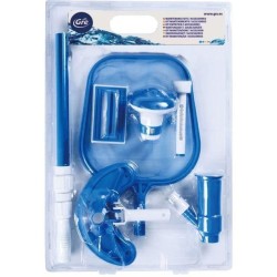 GRE - Kit nettoyage piscine 6 accessoires - Brosse, épuisette, manche, thermo...