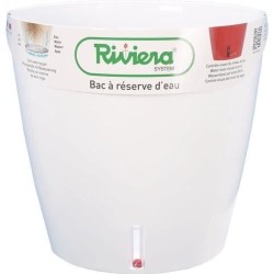 Pot de fleurs avec réserve d'eau RIVIERA - EVA NEW Rond - Ø 35 x H 33 cm - Blanc
