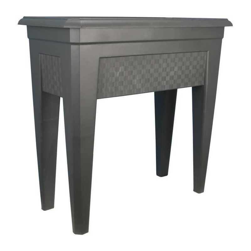 Bac a fleurs/culture/potagere - RIVIERA - IZIGARDEN 60 - 59,50x33x73,5 cm - Gris