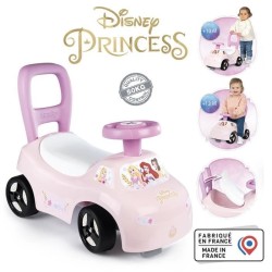 Smoby - Porteur auto enfant 2 en 1 - Disney Princesse - Coffre sous la selle ...