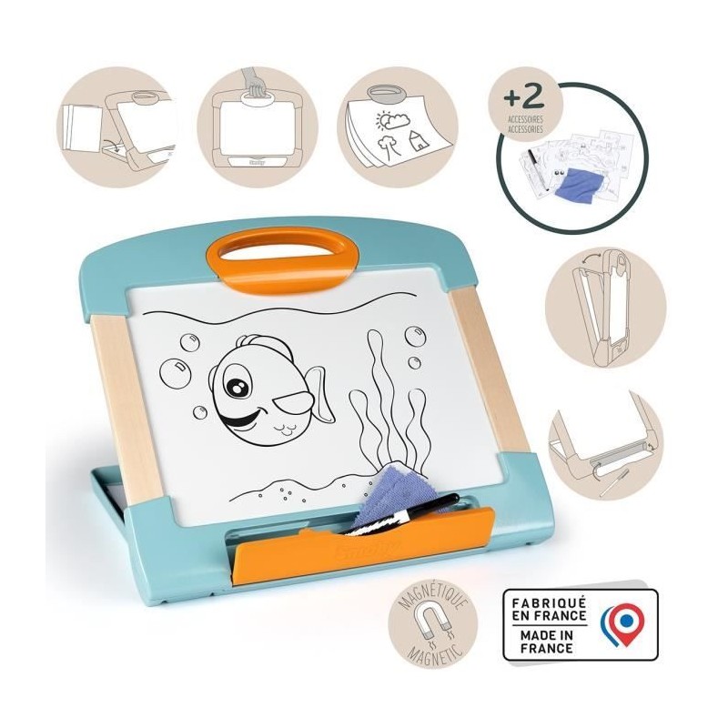 Smoby - Ardoise modulo magnétique - Facilement transportable - 3 manieres de ...