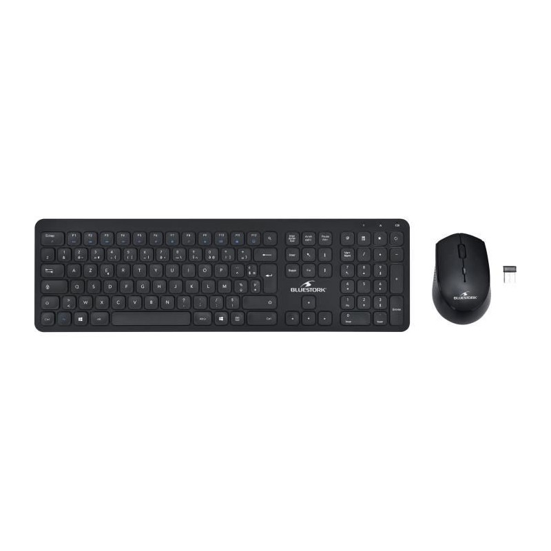 Pack Clavier Souris - BLUESTORK - PACK EASY SLIM - Sans Fil - Noir