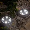 Lot de 8 spots solaires ronds inox encastrable ou a piquer - LUMISKY - DECKY ...