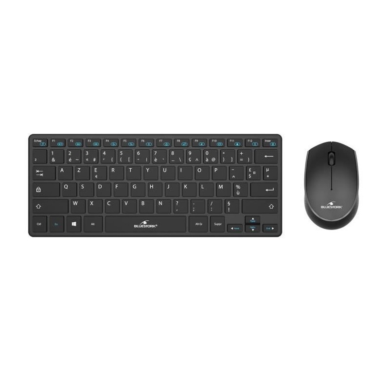 Pack Clavier Souris - BLUESTORK - PACK MINI - Sans Fil - Compact - Noir