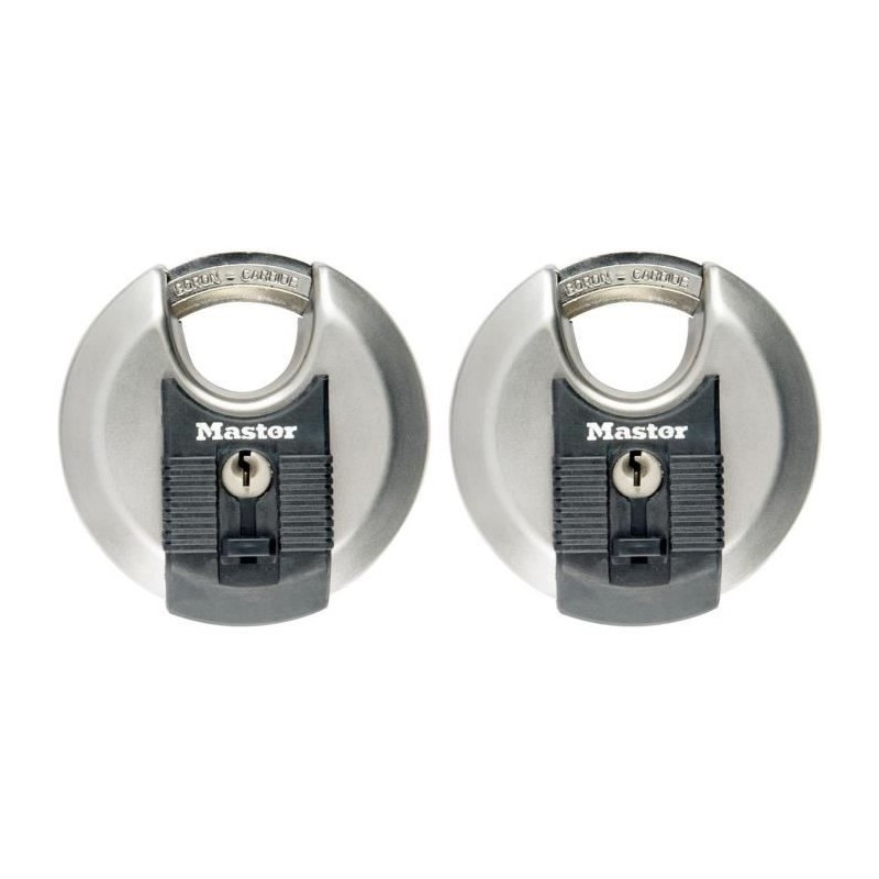 Lot de 2 Cadenas a disque - MASTER LOCK - M40EURT - Acier inoxydable - 70 mm