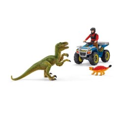 Coffret Fuite sur quad face au vélociraptor, ensemble de jouets