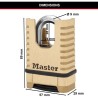 Cadenas en Laiton Massif Haute Sécurité - MASTER LOCK - M1177EURDCC - Anse Pr...