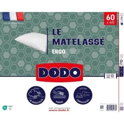 Oreiller Le Matelassé DODO - 60x60 cm - Soutien ferme - Taie déhoussable