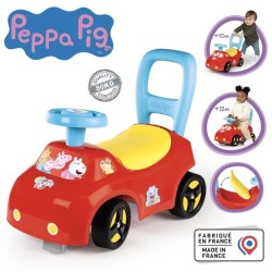 Smoby - Porteur auto enfant 2 en 1 - Peppa Pig - Coffre sous la selle - Des 1...