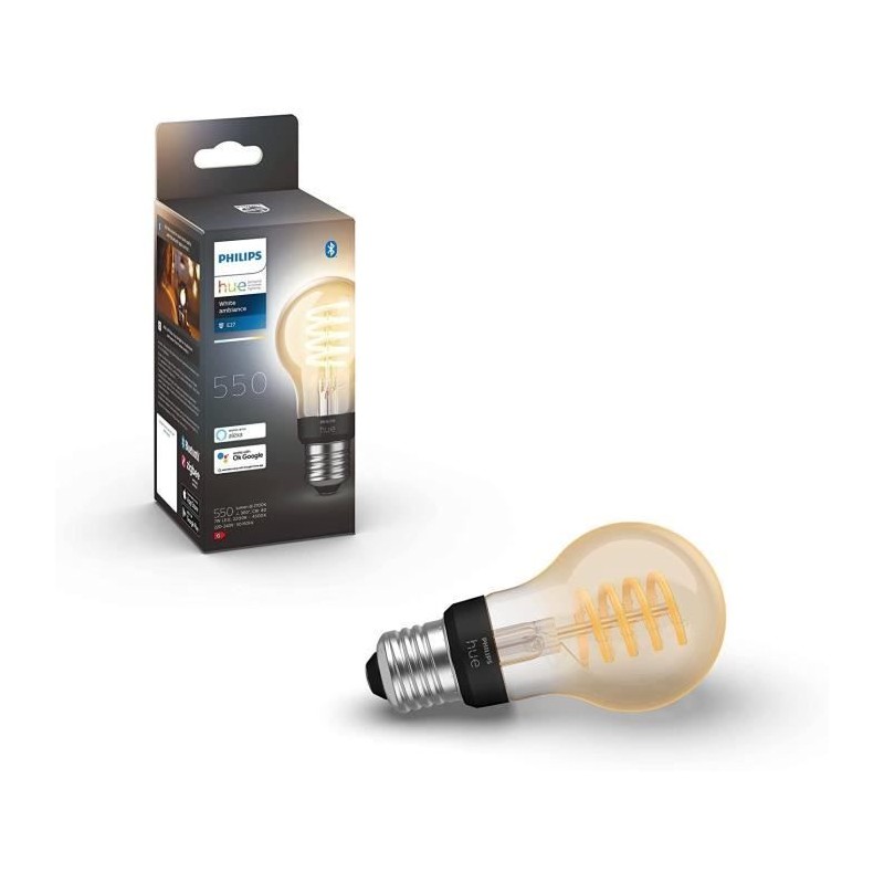 Philips Hue White Ambiance, ampoule LED connectée Filament E27,