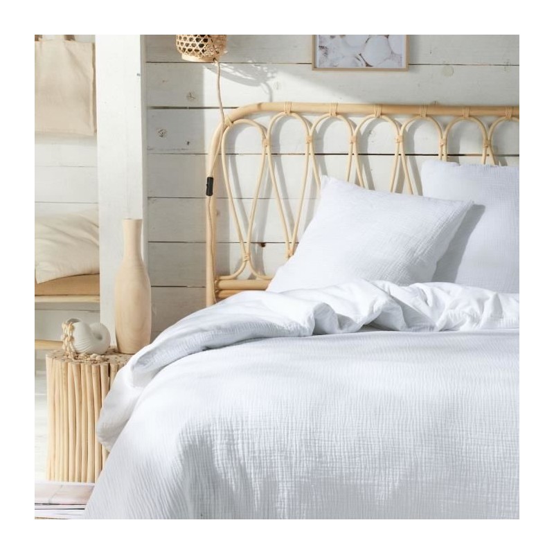 Parure de lit - TODAY - 123320 - 2 personnes - 260x240cm - Gaze de coton unie...