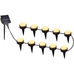10 mini-spots lumineux solaires a piquer - LUMISKY - SOLIRAY - 12 m - LED bla...