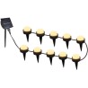 10 mini-spots lumineux solaires a piquer - LUMISKY - SOLIRAY - 12 m - LED bla...