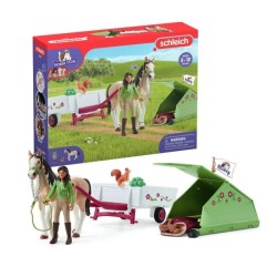 Aventures au camping de Sarah, coffret schleich avec 23 éléments