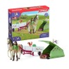 Aventures au camping de Sarah, coffret schleich avec 23 éléments