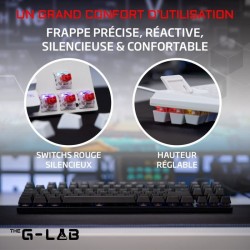 Clavier Gamer - The G-Lab - KEYZ MERCURY TKL - Mécanique (Switch Rouge) - Rai...