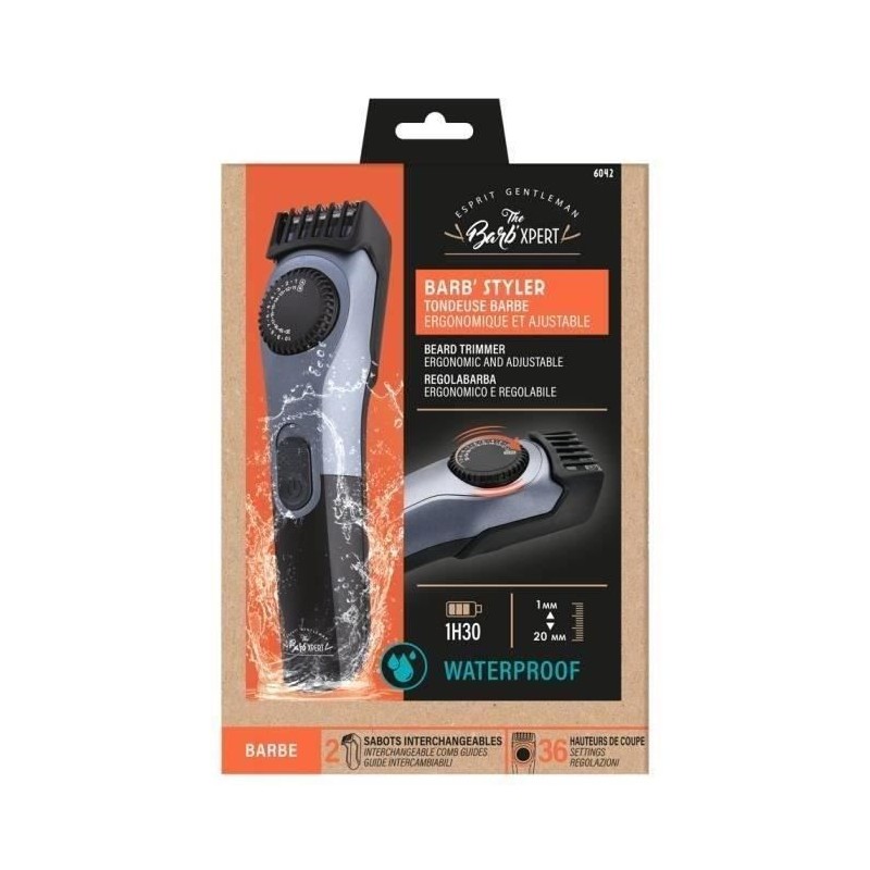 Tondeuse barbe sur batterie THE BARB' XPERT 6042 - Batterie Lithium - 19 haut...