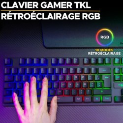 Clavier Gamer - The G-Lab - KEYZ CAESIUM TKL WIRELESS - sans fil - azerty - Noir