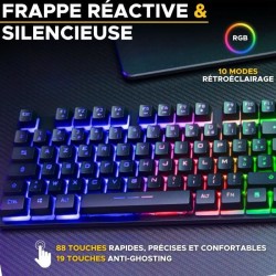 Clavier Gamer - The G-Lab - KEYZ CAESIUM TKL WIRELESS - sans fil - azerty - Noir