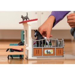 Box pour cheval avec jument et poulain, coffret schleich avec 34