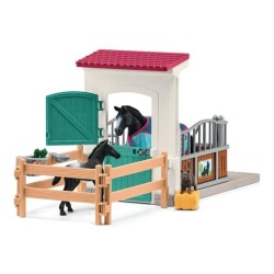 Box pour cheval avec jument et poulain, coffret schleich avec 34