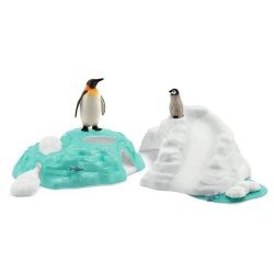 Figurines Famille pingouin sur la banquise, Schleich 42661 Wild Life,