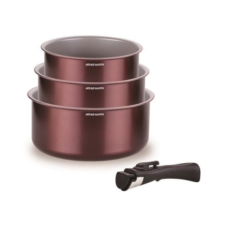 Set de 3 casseroles - ARTHUR MARTIN - AM1088 - Tout feux dont induction - 16/...