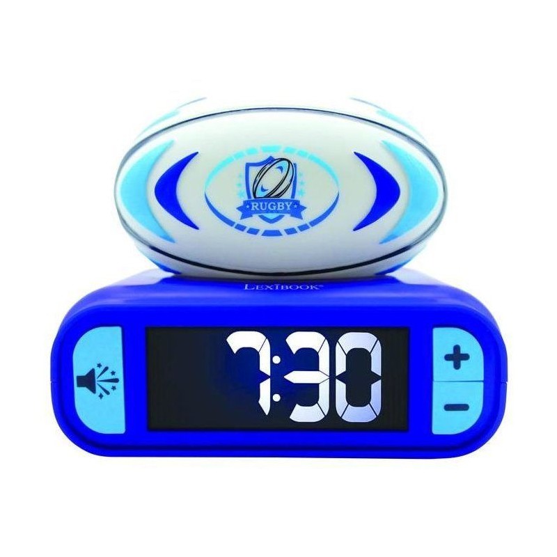Réveil digital avec veilleuse lumineuse ballon de rugby en 3D et effets sonores