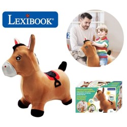 Porteur - LEXIBOOK - Cheval Sauteur Gonflable en Peluche - Design 2-en-1 - Ho...