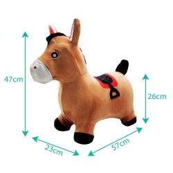 Porteur - LEXIBOOK - Cheval Sauteur Gonflable en Peluche - Design 2-en-1 - Ho...