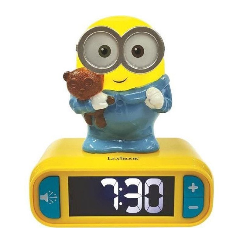 Réveil veilleuse digital LEXIBOOK - Les Minions - 3D lumineux et sonore - Jau...