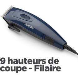 Tondeuse Cheveux - BaByliss - E695E - Lames en acier inoxydable - 8 guides de...