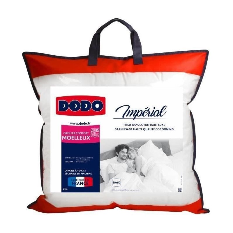 DODO Oreiller moelleux Imperial - 60 x 60 cm - Blanc