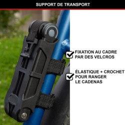 Antivol Vélo Pliable - MASTER LOCK - 8335EURDPRO - Acier Trempé, 4 Clés, Supp...