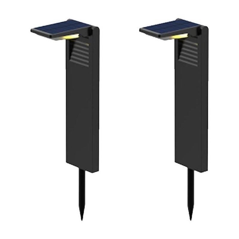Lot de 2 balises solaires a planter - LUMISKY - OSTRY - H41 cm - LED blanc froid