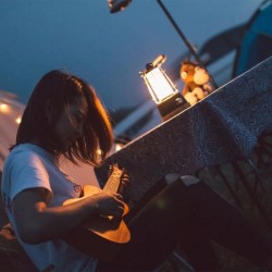 Lanterne sans fil - LUMISKY - WILDY - H23 cm - Anse en corde - LED blanc chau...