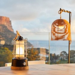 Lanterne sans fil - LUMISKY - WILDY - H23 cm - Anse en corde - LED blanc chau...