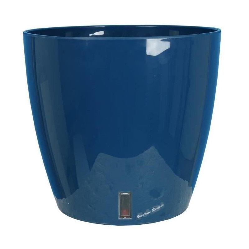 Pot de fleurs rond - RIVIERA - EVA NEW - Plastique -  D35 x H33 cm - Bleu