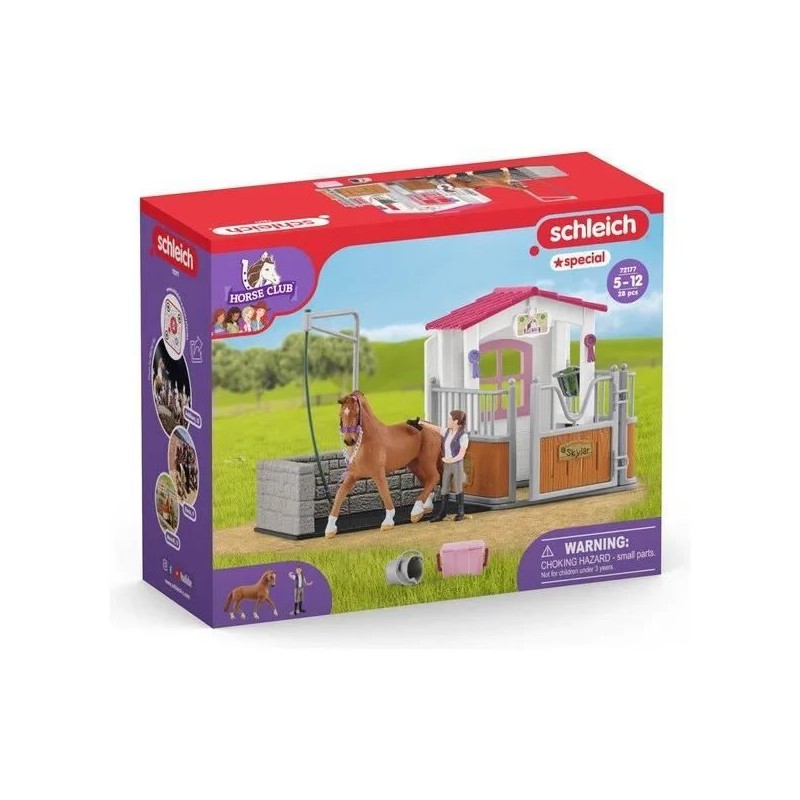 Aire de lavage avec box a cheval, SCHLEICH 72177 HORSE CLUB, avec