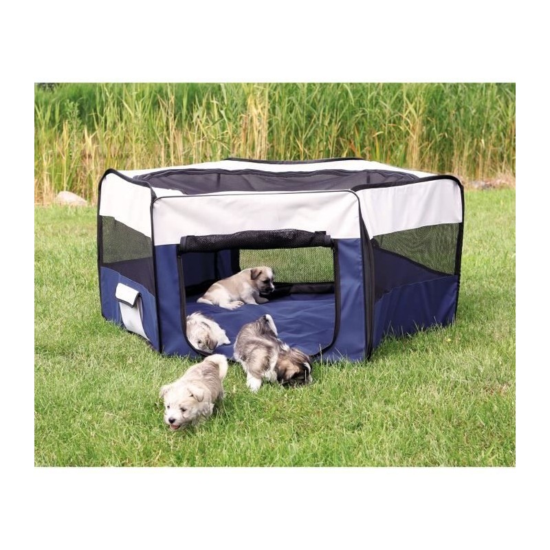 Enclos avec filet/base - TRIXIE - ø 130 × 55 cm - Turquoise / Gris clair